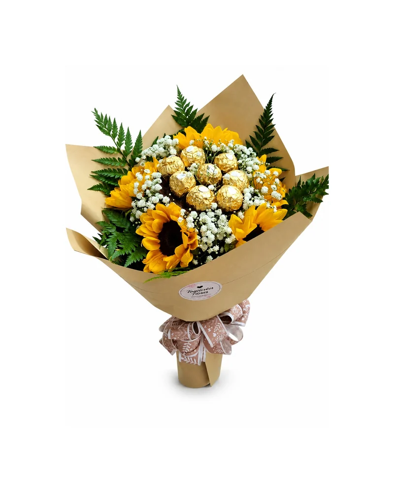 Buquê de Girassóis com Ferrero Rocher