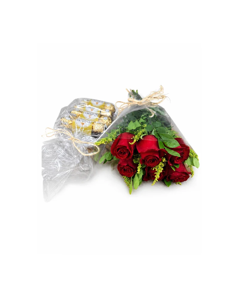 Buquê de Rosas Vermelhas em Celofane