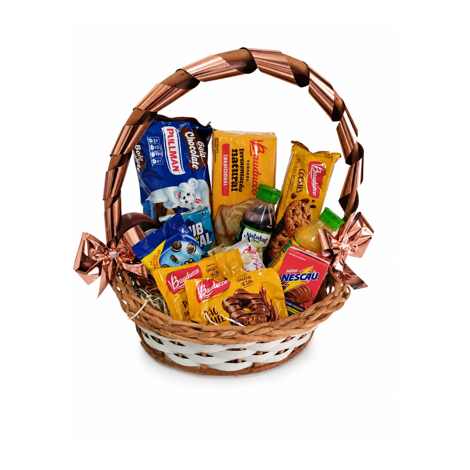 Cesta de Café e Chocolates com Laco Rosé