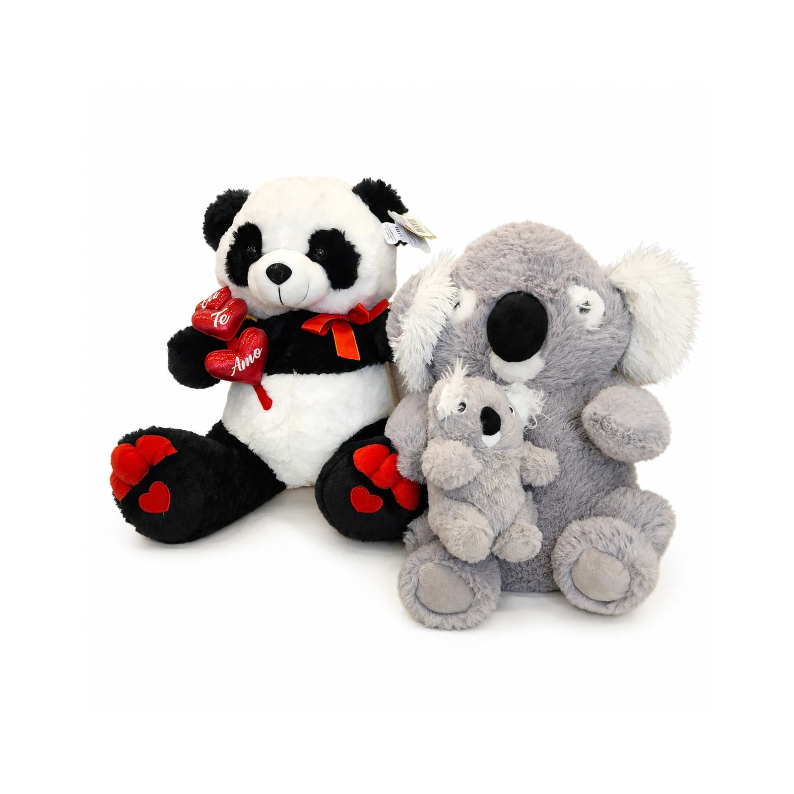 Dupla de Pelucias Panda e Coala