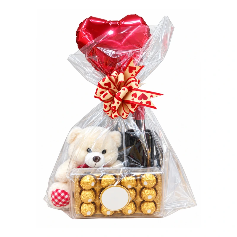 Kit carinho de amor com urso, Ferrero e coração