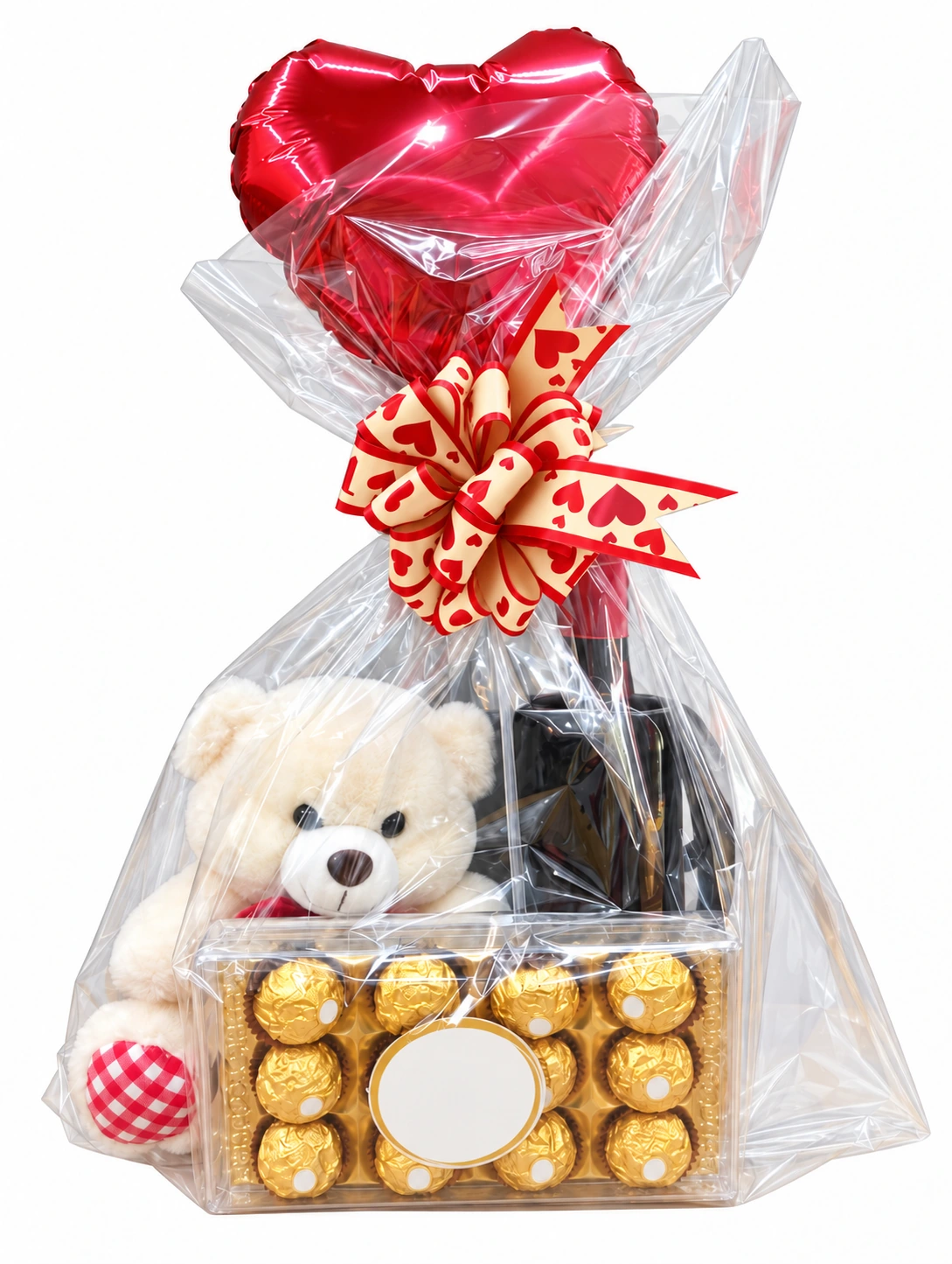 Kit carinho de amor com urso, Ferrero e coração