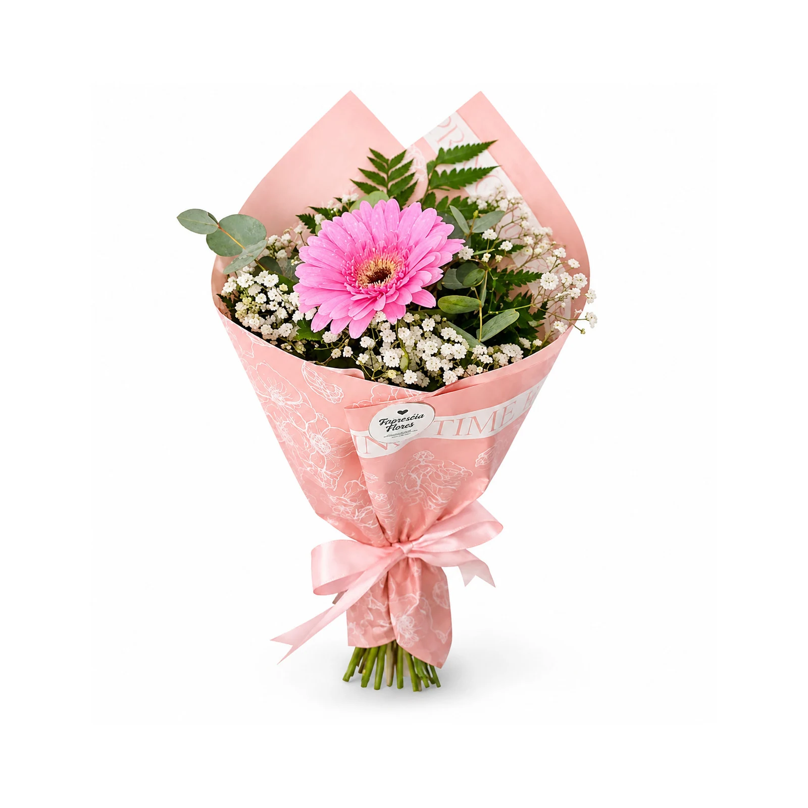 Mini Buquê de Gérbera Rosa